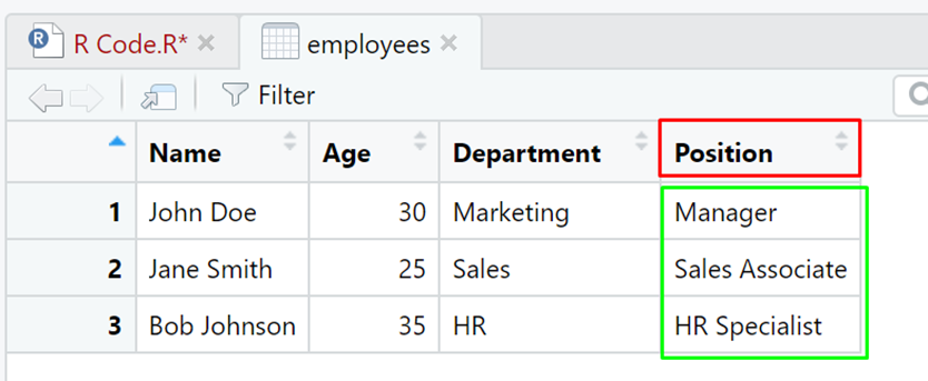 The Dollar Sign Operator in R for modifying a column in a dataframe