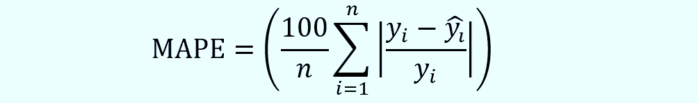 The formula for MAPE