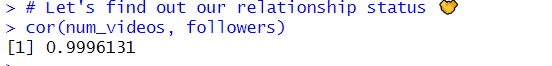 When you run this code you will get this value of correlation